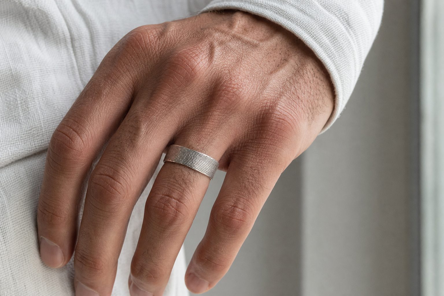Fingerabdruck-Ring aus Silber